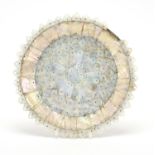 18th century Indian Gujarati mother of pearl plate, formed with pinned sections (PROVANANCE: From