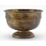 Circular silver pedestal bowl by Arthur & John Zimmeran London 1912, 11cm high x 15.5cm in diameter,