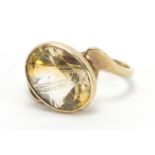 9ct gold citrine ring, size F, approximate weight 2.9g : For Extra Condition Reports Please visit