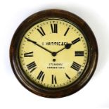 Victorian mahogany wall clock, the dial with Roman numerals, inscribed S Harrie & Co of Camden Town,