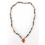 Multi coloured jade beaded necklace : For Extra Condition Reports Please visit our Website