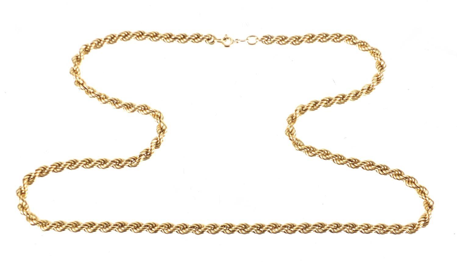 9ct gold rope twist necklace, 60cm in length, approximate weight 11.9g : For Extra Condition Reports - Image 2 of 5