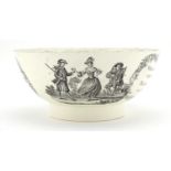 19th century William & Sarah Rusbridge creamware footed bowl, 22cm in diameter : For Extra Condition