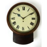Victorian mahogany fusee drop dial wall clock, with Roman numerals , 47cm high : For Extra Condition