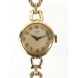 Ladies 9ct gold Rolex Tudor wristwatch with 9ct gold horse shoe strap, 1.7m in diameter, approximate