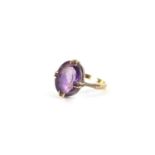 9ct gold amethyst ring, size M, approximate weight 4.0g : For Extra Condition Reports Please visit