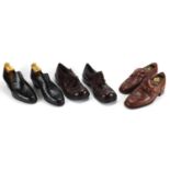 Three pairs of vintage leather shoes including Bally and Pierre Cardin : For Extra Condition Reports