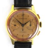 Gentleman's gold plated Formida chronograph wristwatch, 3.5cm in diameter : For Extra Condition