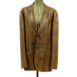 Prada Milano brown leather jacket, size 52