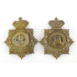 Two Victorian British Military interest helmet plates comprising Loyal North Lancashire and