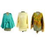 1980's sequin blouse and two 1960's poncho's