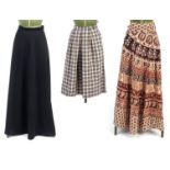 Three 1960's skirts including a Daks, Courtaulds Lirell and a hippy skirt, sizes 8 and 14