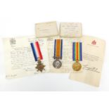 British Military World War I trio with boxes of issue and paperwork, awarded to 2270PTE.R.CRAWFORD.