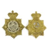 Two Victorian Military interest helmet plates including The Border Regiment