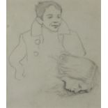 Portrait of a young boy and girl, early 20th century drawing on paper, mounted and framed, 23cm x