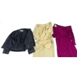 Vintage ladies clothing comprising a 1970's Yves Saint Laurent jacket, designed by Rive Jauche,