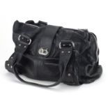 Alexander McQueen black leather handbag, 33cm wide
