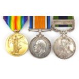 British Military World War I medal group including George V India general service with Afghanistan