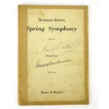 Boosey & Hawkes Spring Symphony Choral Score, signed by Benjamin Britten and Edward Van Beinum