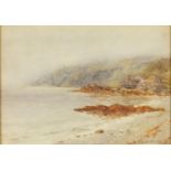 H K Kerridge - Coastal scene, 19th century watercolour, label verso, mounted and framed, 33cm x 23.