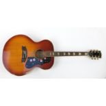 Kambara six string custom acoustic guitar with fitted travelling case, model number 86, 107cm in