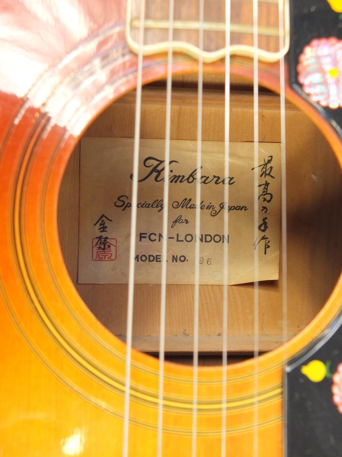 Kambara six string custom acoustic guitar with fitted travelling case, model number 86, 107cm in - Image 9 of 11