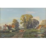 Howard Walford - The Manor Farm Oxton, Watercolour, mounted and framed, 53cm x 34.5cm