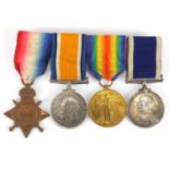 British Military World War I medal group including George V Navy long service and god conduct medal,