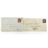 19th century postal history penny black and penny red covers, dated 1814 and 1853