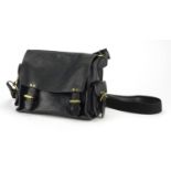 Mulberry black leather shoulder bag, 25cm wide