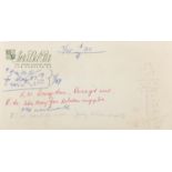 Marilyn Monroe, Hotel Bel-Alin envelope with ink and pencils annotation (PROVENANCE: Part of a