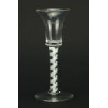 George III glass with air twist stem, 16cm high : For Further Condition Reports Please visit Our