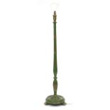 Chinese green lacquered chinoiserie standard lamp, 139cm high : For Further Condition Reports Please