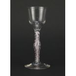 George III glass with bubbled air twist stem, 15cm high : For Further Condition Reports Please visit