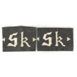 Two German Military interest SK armbands : For Further Condition Reports Please visit Our Website