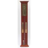 Mahogany Barometer with brass plaques, 103cm high : For Further Condition Reports Please Visit Our