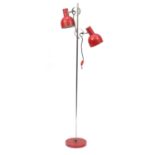 Vintage industrial adjustable angle poise standard lamp by OMI, 142cm high : For Further Condition