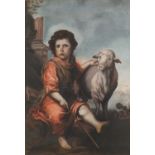 After Bartolome Esteban Murillo - The Good Shepherd, 19th century pastel, stamped verso, framed,