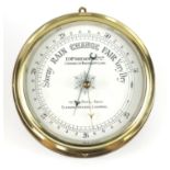 Ships bulks head wall barometer with a enamelled dial inscribed D Mc Gregor & Co To The Royal Navy