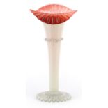 Large Victorian Jack in the Pulpit glass vase, possibly by Thomas Webb, 42cm high : For Further