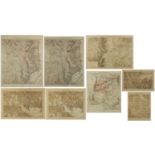 Eight 19th century Franco-German War trench maps by F Dangerfield of London including Action at