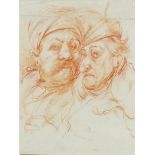 Attributed to Jean-Francois Neufforge - Two males conversing, 18/19th century Flemish Sanguine chalk