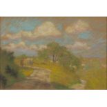 Manner of Odilon Redon - La Campagne Pres D'Aix, early 20th century pastel, labels verso, framed,