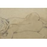 Manner of John Singer Sargent - Nude female, pencil sketch on paper with monogram JS, stamped London