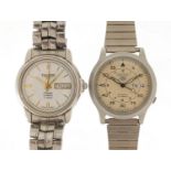 Two gentleman's automatic wristwatches comprising Seiko 5 and Tissot Seastar : For Further Condition