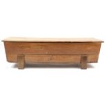 Large oak dough box for use as a coffee table, 50cm h x 175cm W x 59cm D : For Further Condition