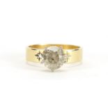 18ct gold diamond solitaire ring (over 2ct), size O, approximate weight 4.8g : For Further Condition