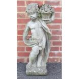 Stoneware garden putti, 80cm high : For Further Condition Reports and Live Bidding Please Go to