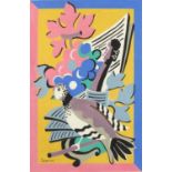 Abstract composition, bird and still life, Italian school gouache, bearing a signature Severini,