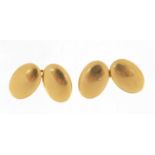 Pair of 18ct gold cufflinks by Goldsmiths and Silversmiths Company, approximate weight 7.2g : For